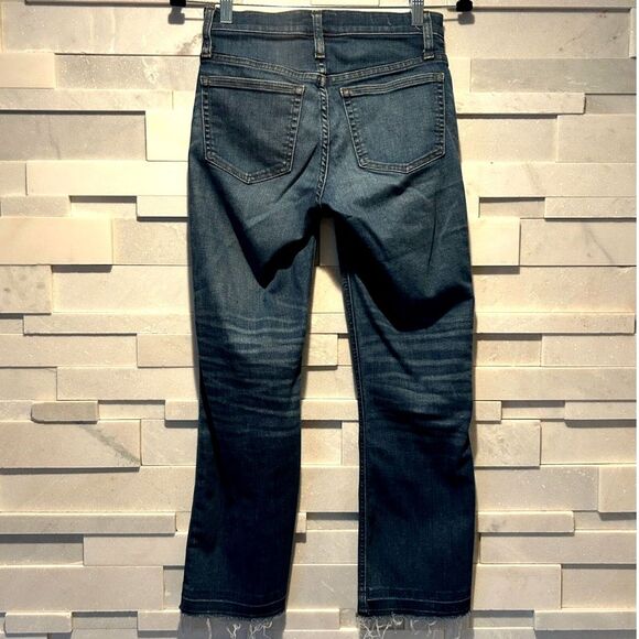J CREW Billie Demi Bootcut Jeans Denim Pants Raw Hem Medium Wash in sz 25 - Picture 2 of 4